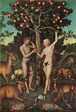 la tentation - tableau de Lucas Cranach
