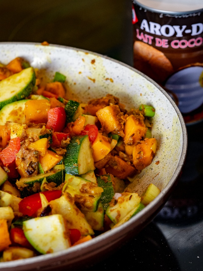 légumes cuits pour curry fond de frigo