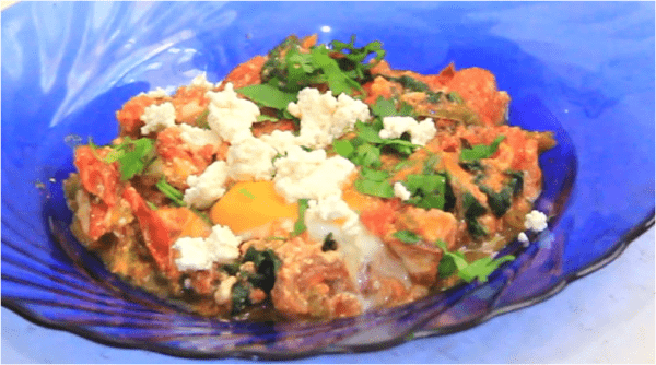 recette-chakchouka-epinard-ricotta recette chakchouka israëlienne épinard-ricotta