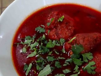 soupe "rouge" et boulettes boeufs-couscous